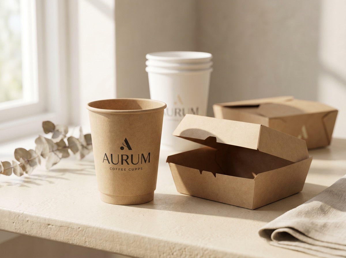 Custom paper cups and menu cards